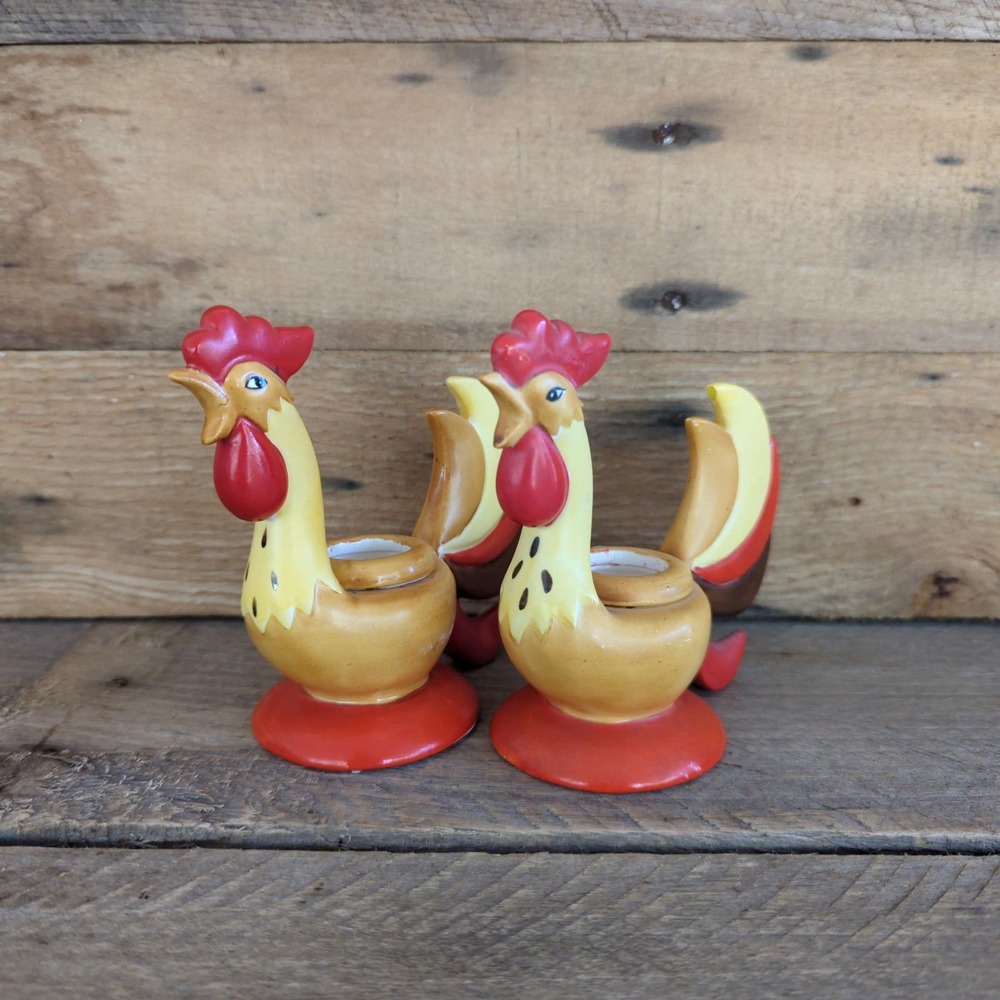 Vintage 1960 Coq Rouge by Holt-Howard Candle Holders Set of Two